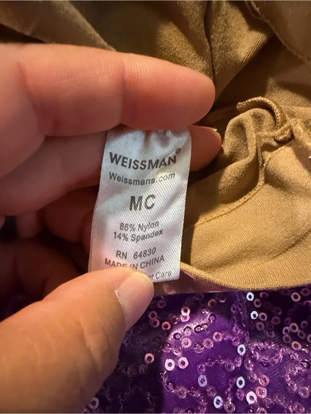 Weissman Purple Sequin Tutu Costume Dress